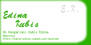 edina kubis business card